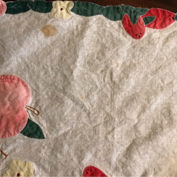 6 Fruit Appliqué Placemats and Napkins - Picture 3 of 5